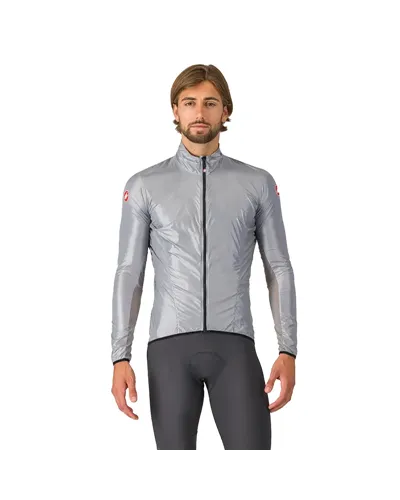 Castelli Aria Shell Giacca Uomo Antivento Ripiegabile, Silver Gray