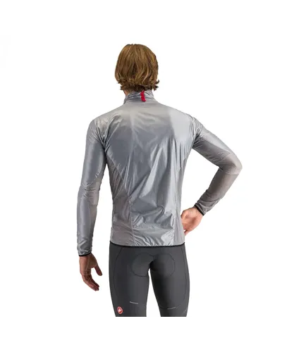 Castelli Aria Shell Giacca Uomo Antivento Ripiegabile, Silver Gray