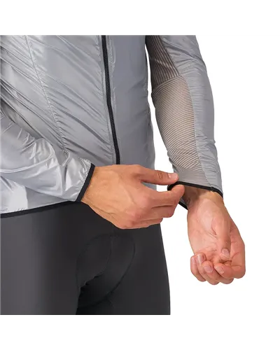Castelli Aria Shell Windproof Men's Cycling Packable Jacket, Silver Gray