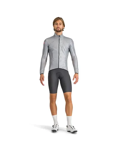 Castelli Aria Shell Windproof Men's Cycling Packable Jacket, Silver Gray