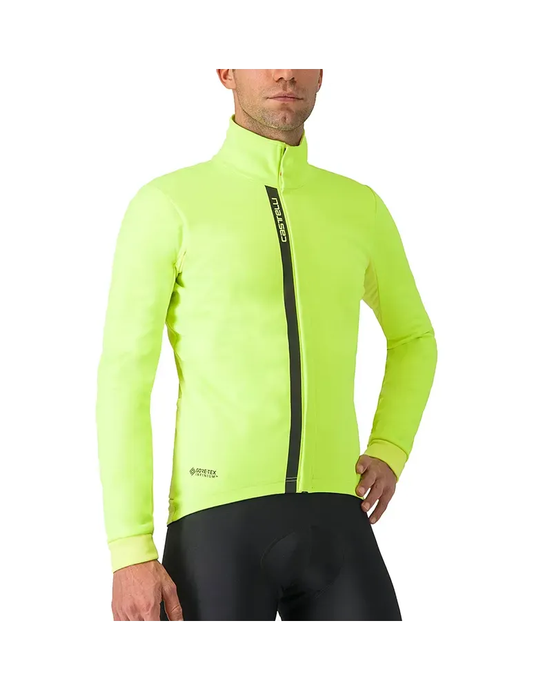 Castelli Entrata GTX Gore-Tex Windstopper X-Mid Men's Cycling Jacket, Yellow Fluo