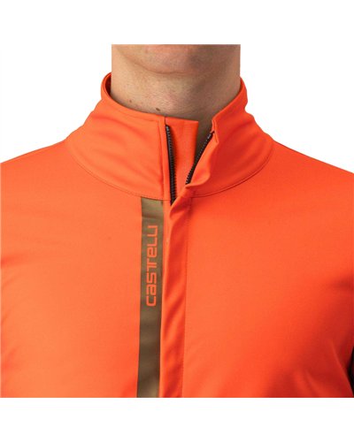 Castelli Entrata GTX Gore-Tex Windstopper X-Mid Giacca Antipioggia/Antivento Uomo, Red Orange/Metal Brown