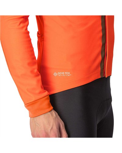 Castelli Entrata GTX Gore-Tex Windstopper X-Mid Giacca Antipioggia/Antivento Uomo, Red Orange/Metal Brown