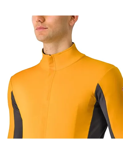 Castelli Perfetto Air Ristretto Giacca Termica Antivento Uomo, Vivid Orange/Dark Grey