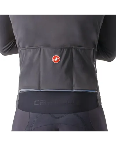 Castelli Perfetto Air Ristretto Giacca Termica Antivento Uomo, Vivid Orange/Dark Grey
