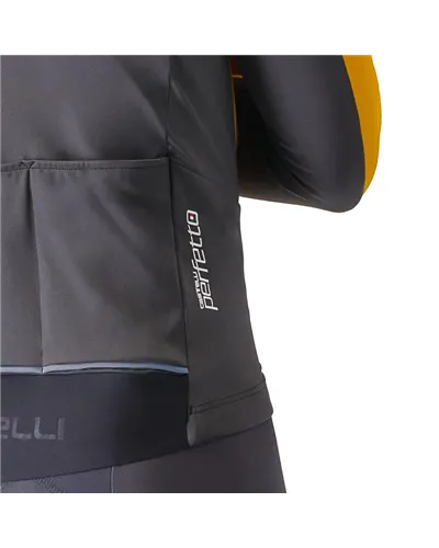 Castelli Perfetto Air Ristretto Giacca Termica Antivento Uomo, Vivid Orange/Dark Grey
