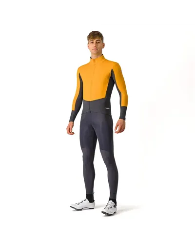 Castelli Perfetto Air Ristretto Giacca Termica Antivento Uomo, Vivid Orange/Dark Grey