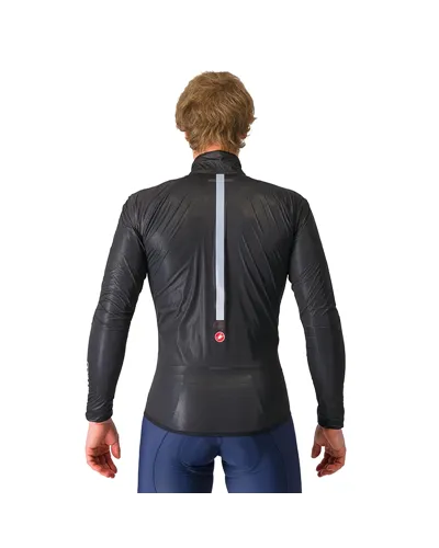 Castelli Squall Shell Giacca Uomo Impermeabile/Antivento Ripiegabile, Light Black/Silver Gray