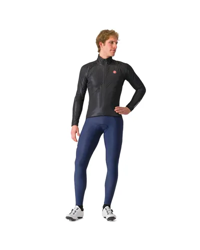 Castelli Squall Shell Waterproof/Windproof Men's Cycling Packable Jacket, Light Black/Silver Gray