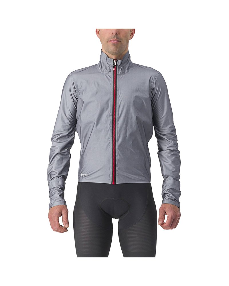 Castelli Tempesta Lite GTX Gore-Tex Giacca Ripiegabile Antipioggia/Antivento Uomo, Grigio