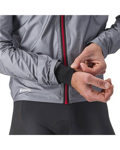 Castelli Tempesta Lite GTX Gore-Tex Giacca Ripiegabile Antipioggia/Antivento Uomo, Grigio
