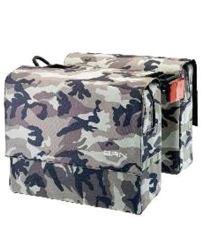 BRN Trendy Military Borse Bici Posteriori Portapacchi 22 Litri, Mimetico Grigio