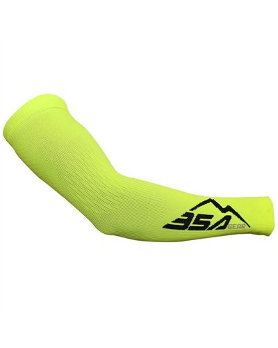 BSA Gear Compression Arm Warmers Bike/Running, Hi Viz Yellow, Made in Italy