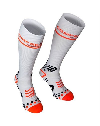 Compressport 3D Dots Socks Full Socks V2 Mid Compression Socks, White