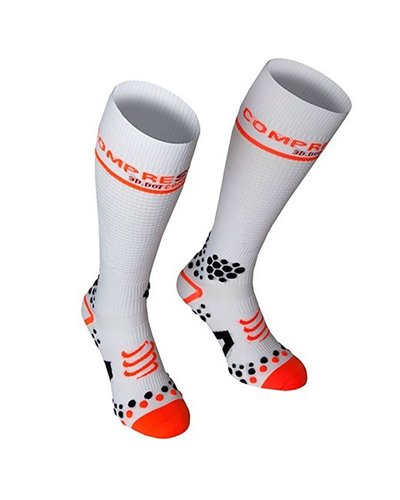 Compressport 3D Dots Socks Full Socks V2 Calze Compressione XL, White