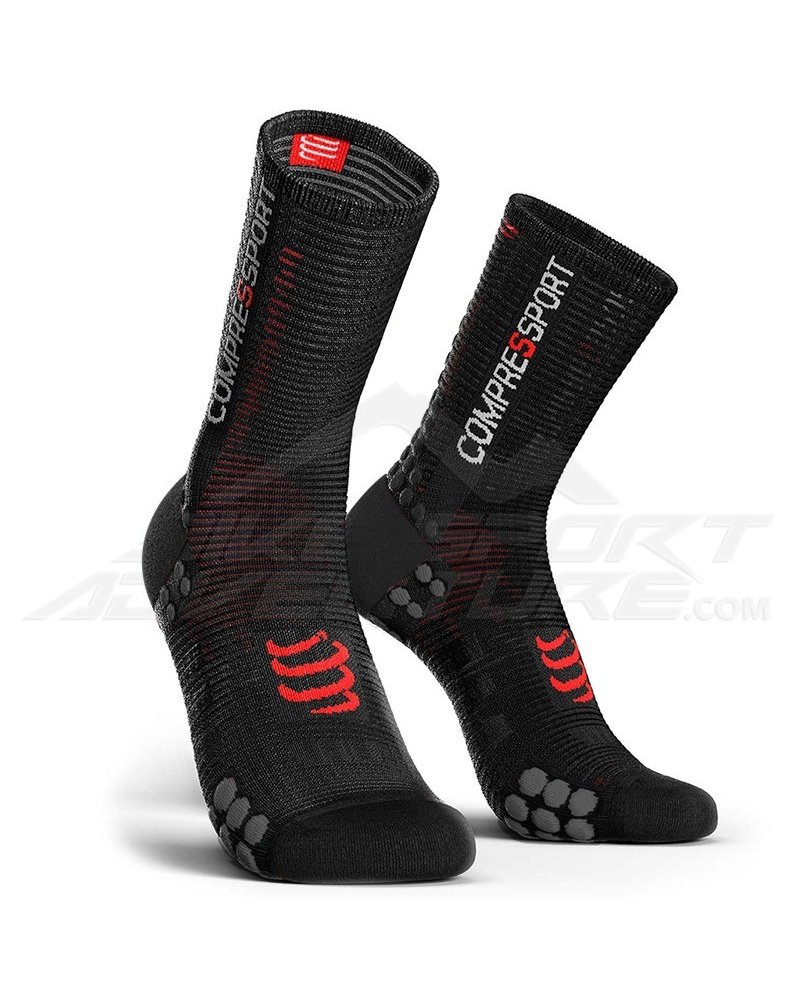 Compressport Pro Racing Socks V3.0 Bike Compression Socks, Black/Grey