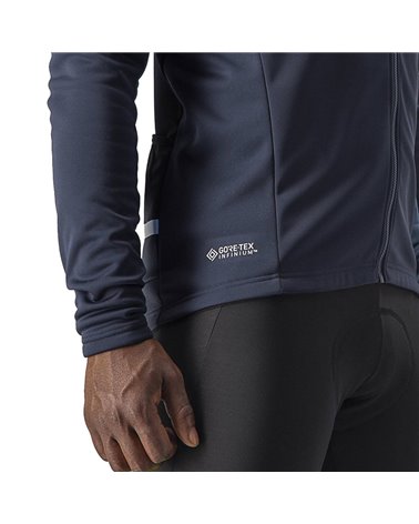 Castelli Mortirolo 6S GTX Gore-Tex Infinium Windstopper Men's Cycling Jacket, Savile Blue/Steel Blue/Silver