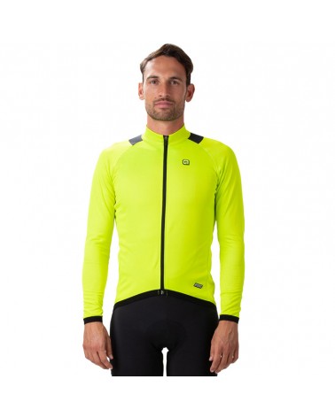 Alè R-EV1 Thermal Men's Long Sleeve Cycling Jersey, Fluo Yellow
