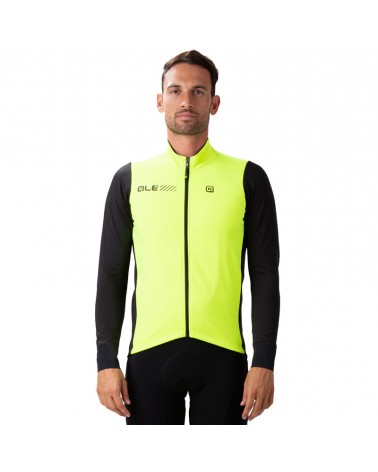 Alè Solid Fondo 2.0 Men's Full-Zip Cycling Jacket, Fluo Yellow