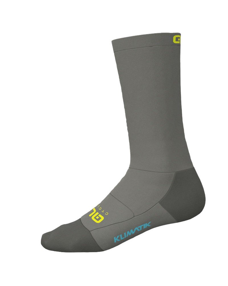 Alè Team Klimatik 22 cm Cycling Socks, Grey/Fluo Yellow