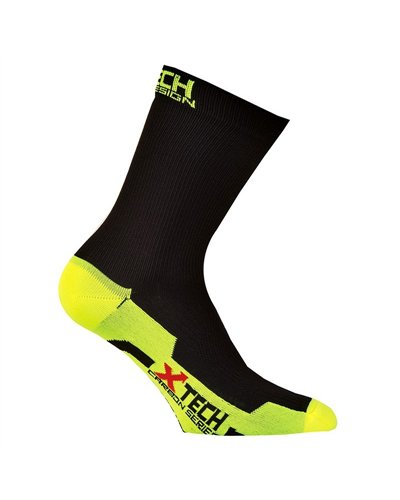 XTech Professional Carbon Multisport Socks, Black/Hi Viz Yellow