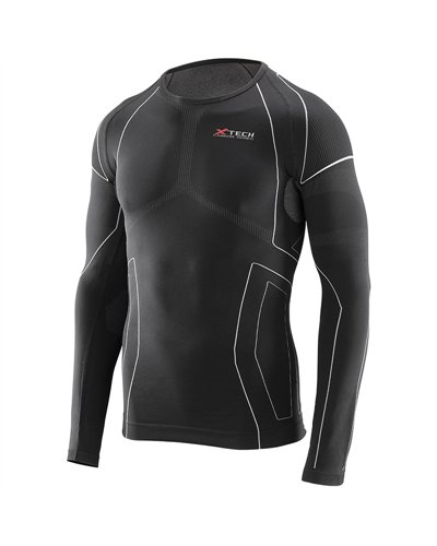 XTech Race3 Maglia Intimo Girocollo Maniche Lunghe, Nero