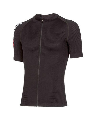 XTech Podium T-Shirt Full Zip Maglia Maniche Corte Uomo, Nero