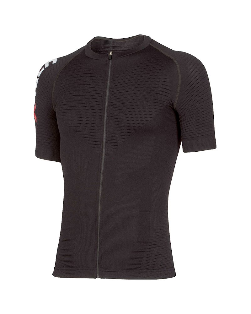 XTech Podium T-Shirt Full Zip Maglia Maniche Corte Uomo, Nero