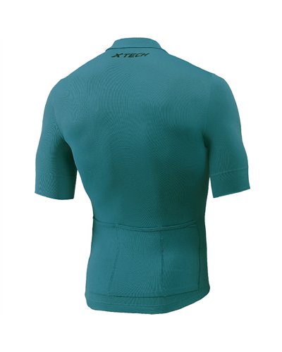 XTech Essential Full Zip Maglia Maniche Corte Uomo, Petrolio