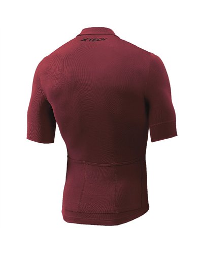 XTech Essential Full Zip Maglia Maniche Corte Uomo, Bordeaux