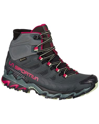 La Sportiva Ultra Raptor II MID Leather GTX Gore-Tex Women's Speed Hiking Shoes, Charcoal/Cerise