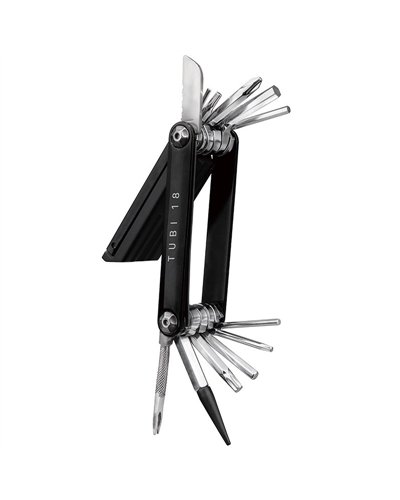 Topeak Tubi 18 Functions Bike Multitool + Tire Plug Kit (Set 5 Tire Plug Refill), Black