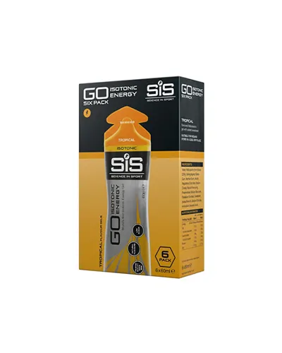 SIS GO Isotonic Energy Gel Tropical Flavour, 60ml (6 gels box)