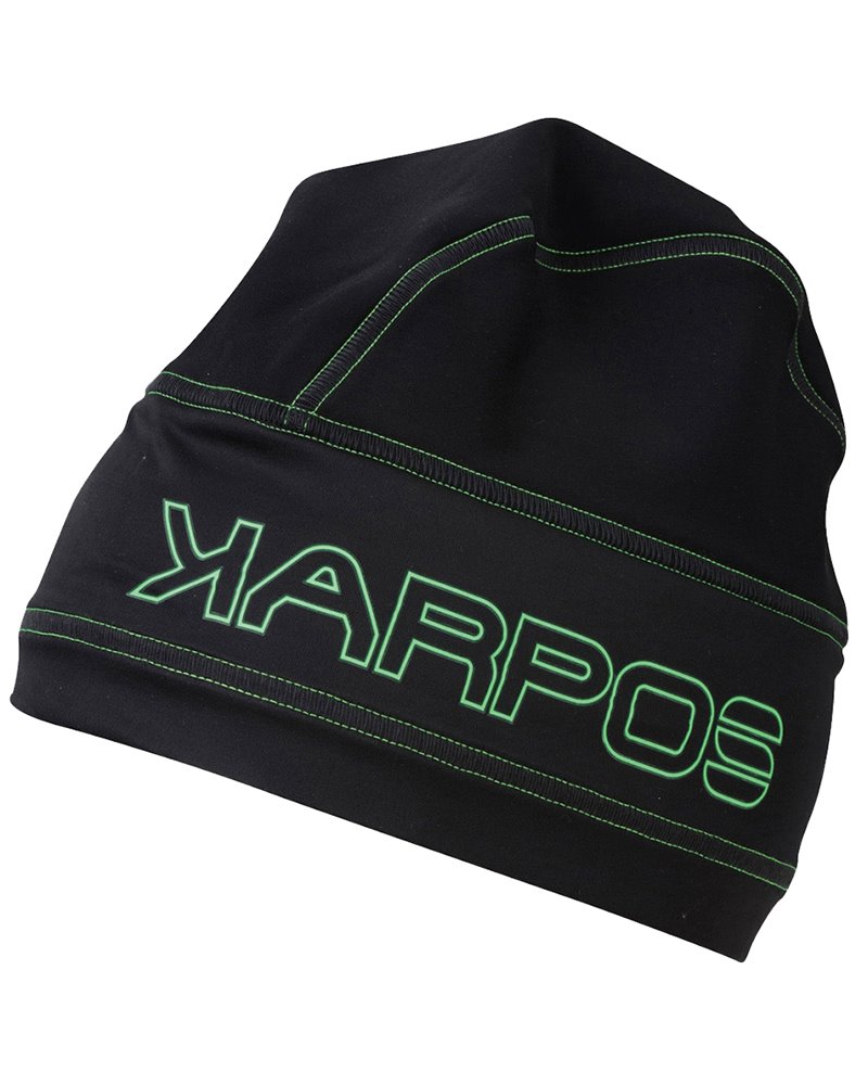 Karpos Alagna WS Windproof Cap, Black/Green Fluo (One Size Fits All)