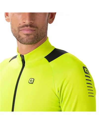 Alè R-EV1 Thermal Men's Long Sleeve Cycling Jersey, Fluo Yellow