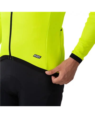 Alè R-EV1 Thermal Men's Long Sleeve Cycling Jersey, Fluo Yellow