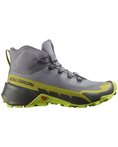 Salomon Cross Hike 2 Mid GTX Gore-Tex Men's Trekking Boots, Quiet Shade/Acid Lime/Golden Lime