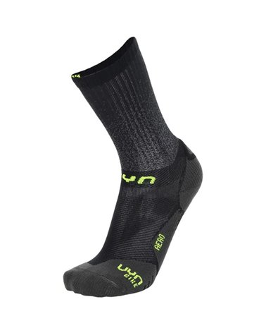 UYN Aero Men's Cycling Socks, Black/Lime