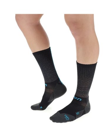 UYN Aero Men's Cycling Socks, Black/Turquoise