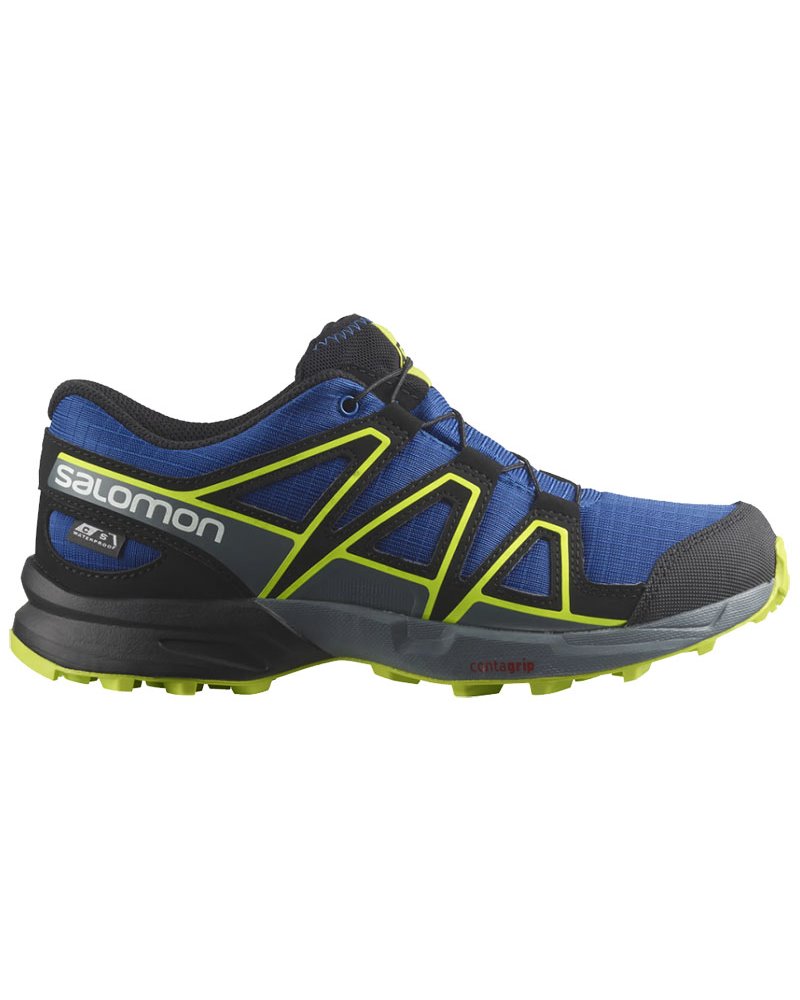 Salomon Speedcross CSWP J Waterproof Junior Trail Running Shoes, Nautical Blue/Black/Acid Lime