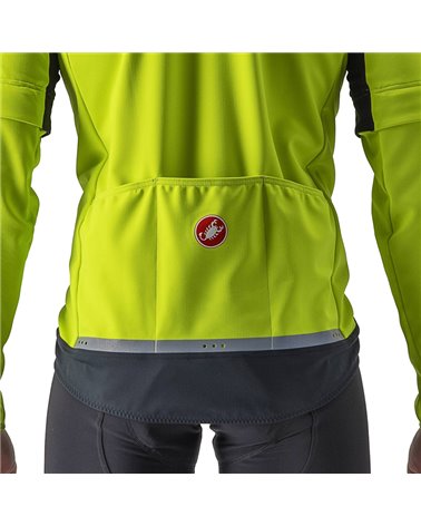 Castelli Perfetto RoS 2 Convertible GTX Gore-Tex Windstopper Men's Cycling Jacket, Electric Lime/Dark Gray