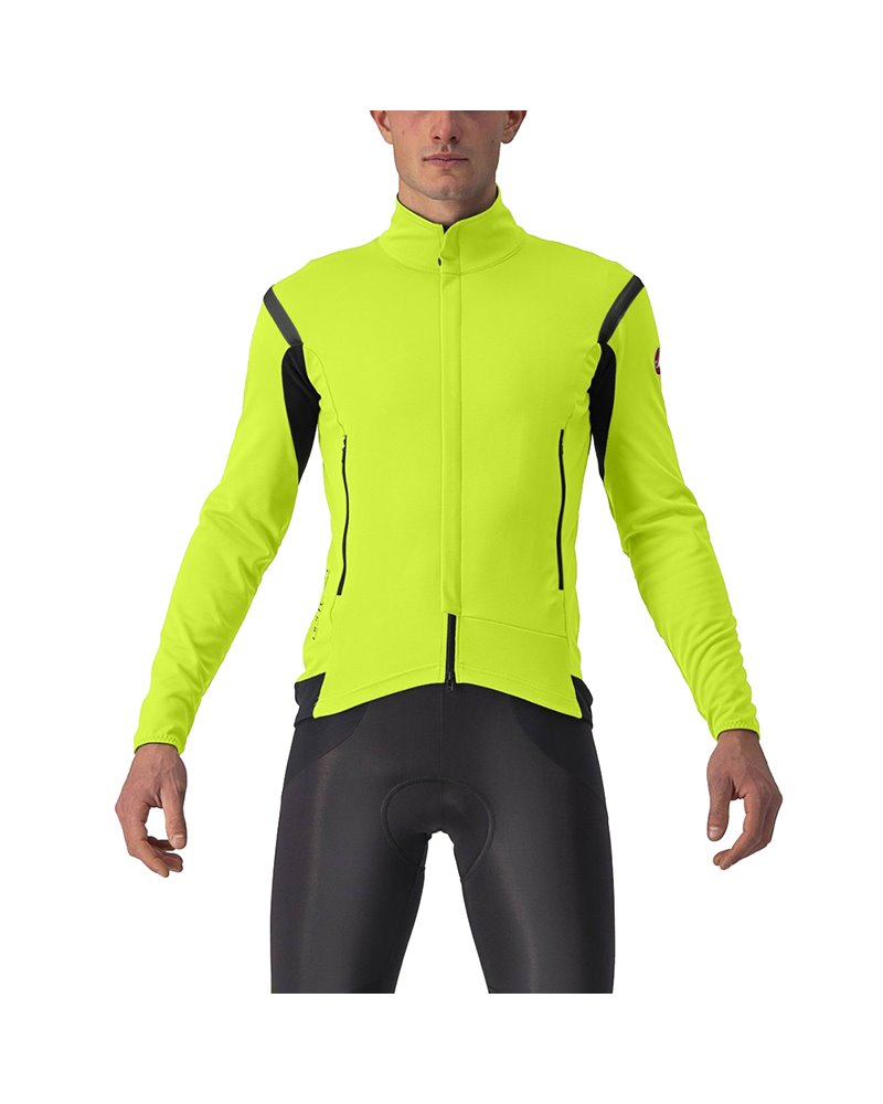 Castelli Perfetto RoS 2 GTX Gore-Tex Windstopper Men's Cycling Jacket, Electric Lime/Dark Gray