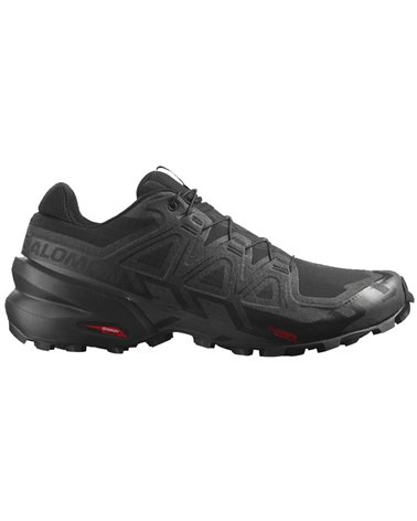 Salomon Speedcross 6 Wide Men's Trail Running Shoes, Black/Black/Phantom
