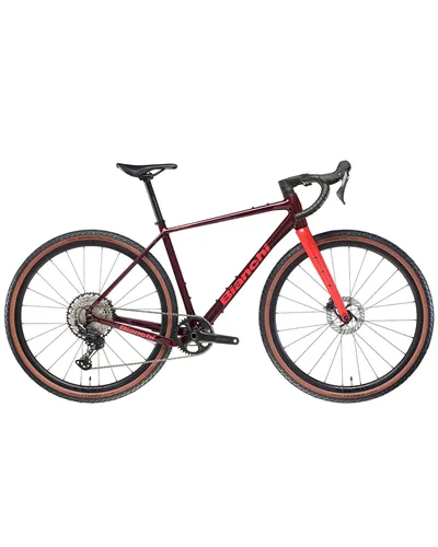 Bianchi Arcadex AL Shimano GRX 12sp, UP Burgundy/Coral Red Full Glossy MY26