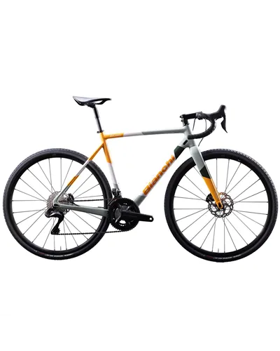 Bianchi Zolder Pro Shimano GRX 12sp, YE Tangerine Orange/White-Desert Green Matt MY25