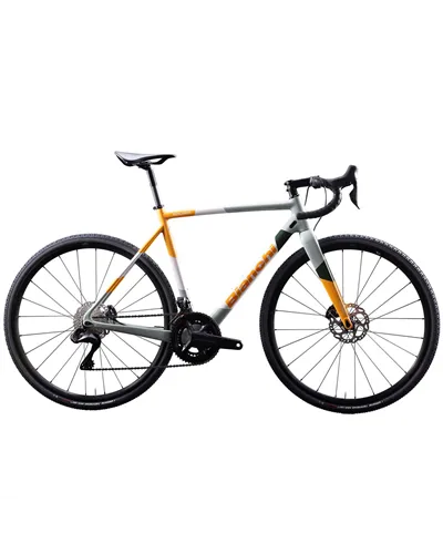 Bianchi Zolder Pro Shimano Ultegra Di2 12v, YE Tangerine Orange/White-Desert Green Matt MY25