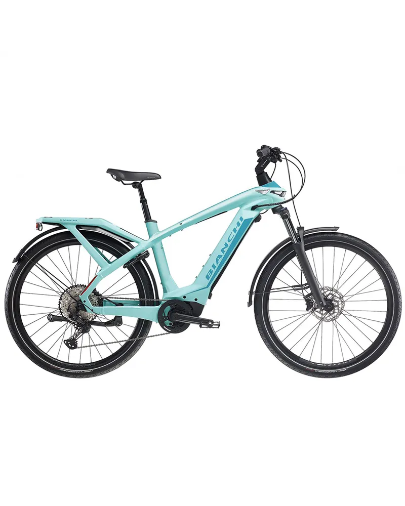 Bianchi e-Omnia T-Type Shimano Deore 10sp OLI Edge 630Wh, 4D CK16/Dark Celeste Full Matt MY24