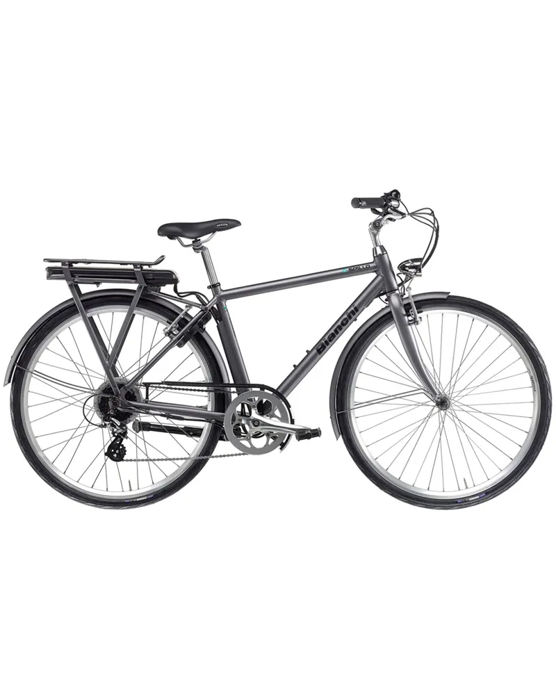 Bianchi e-Spillo Classic Gent VB Shimano Altus 8sp - Egoing 418Wh, ST Gun Metal/Black Full Matt MY22