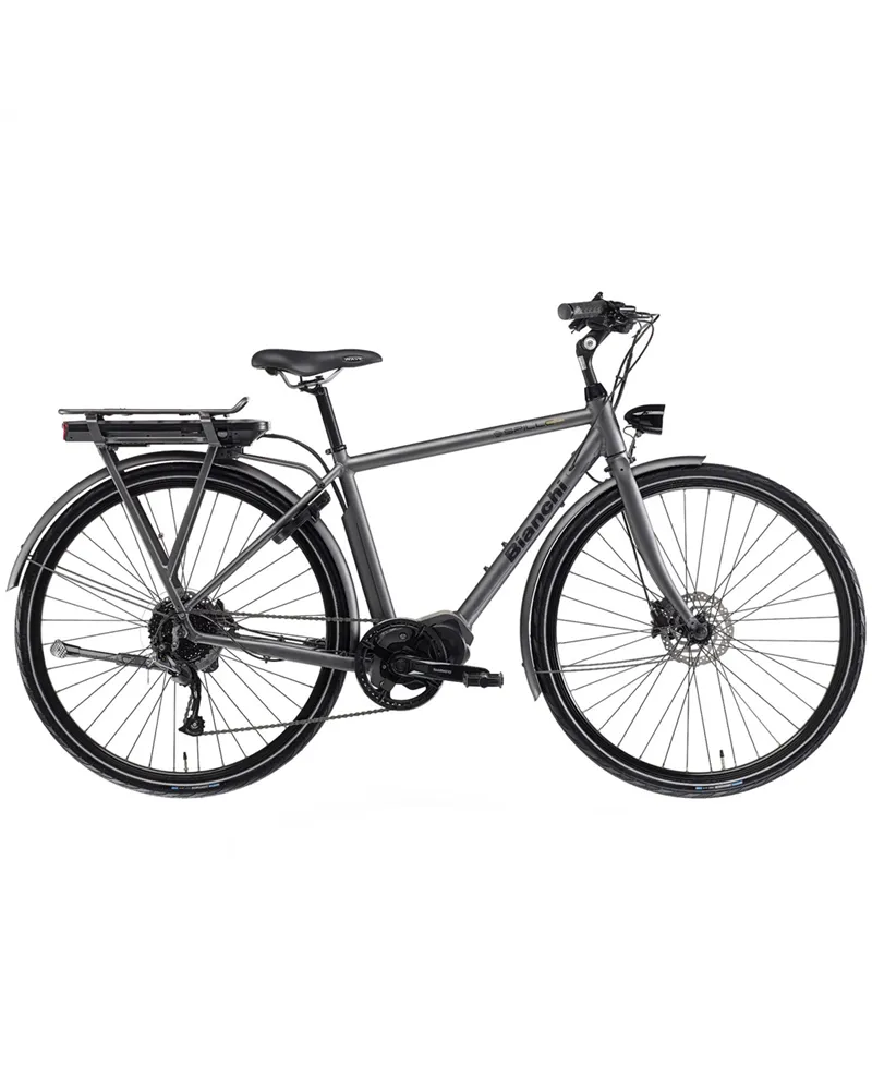Bianchi e-Spillo Luxury Gent DB Shimano Altus 9v - E5000 418Wh, SL Gun Barrel Grey/Black Full Matt MY21
