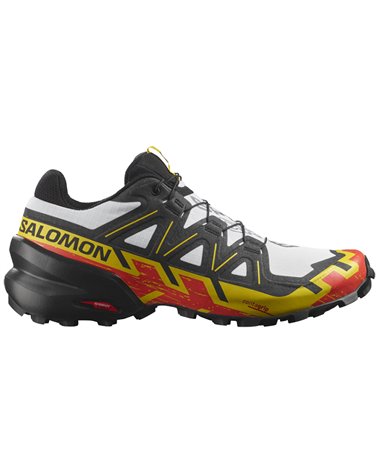 Salomon Speedcross 6 Men's Trail Running Shoes, White/Black/Empire Yellow